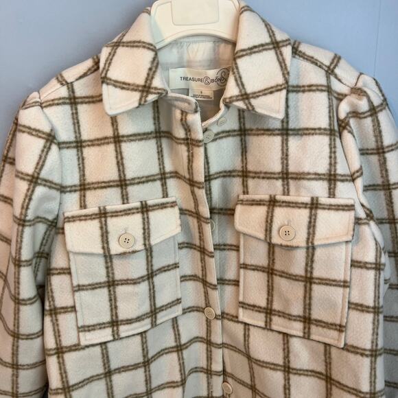 Treasure & Bond NWT Plaid Flannel Jacket Shacket Women's Size Small - Picture 6 of 12